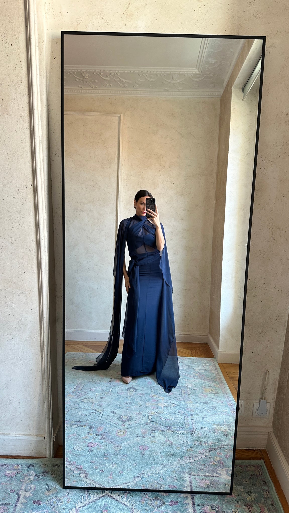 VESTIDO CLAUDIA LARGO AZUL