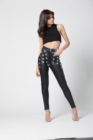 Pantalón polipiel estrellas - Natalia Però