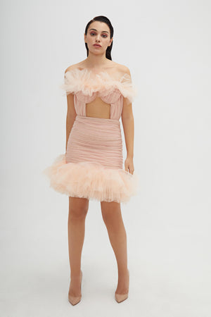 VESTIDO ESCOTE CORAZÓN TUL PURPURINA - Natalia Però